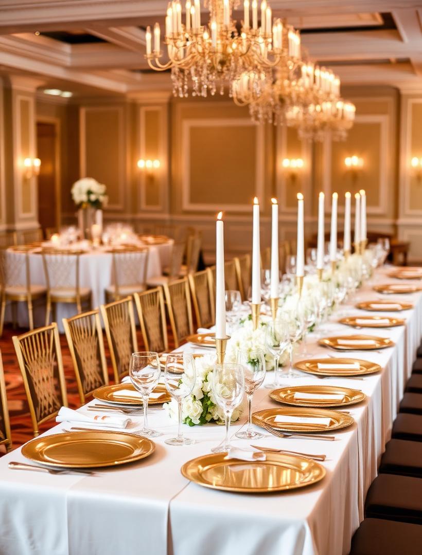 Opulent luxury dining setup